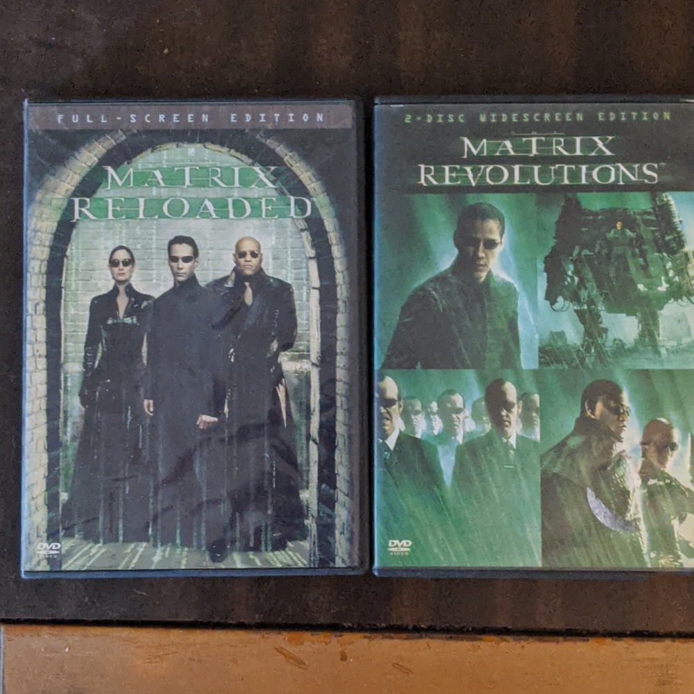 Matrix Reloaded, and Matrix Revolution, dvds